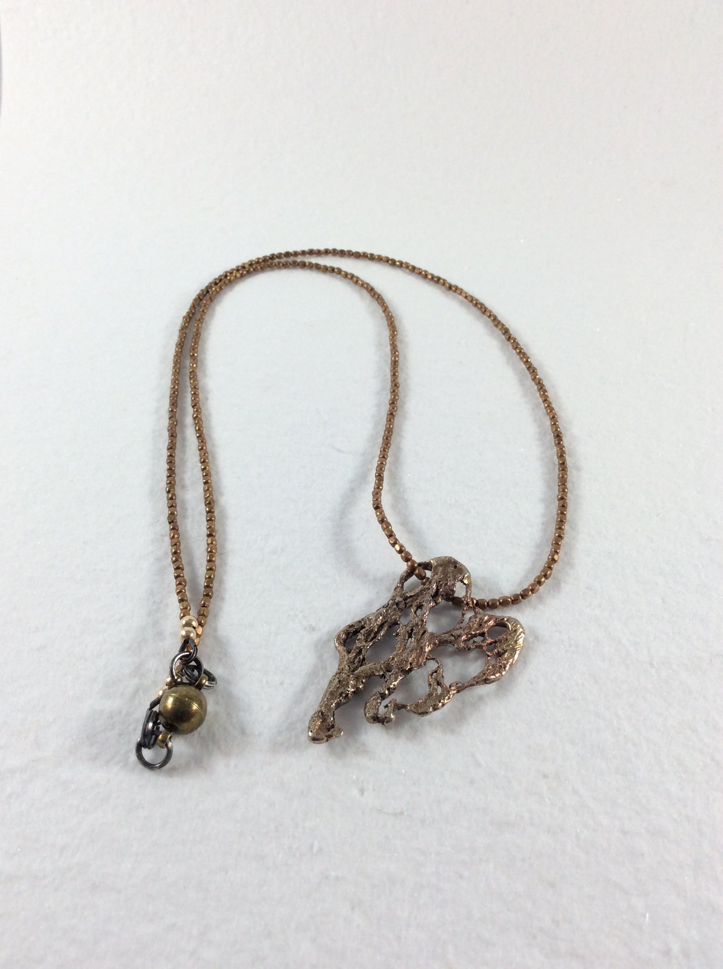 Bronze Cast Heart Cholla Pendant